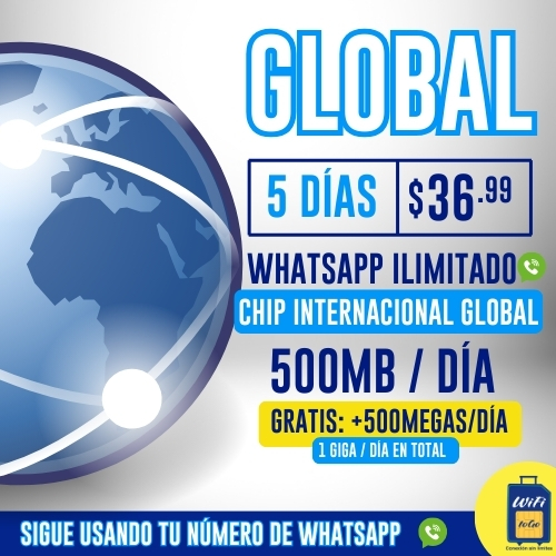 Chip Global 5 días a $36.99